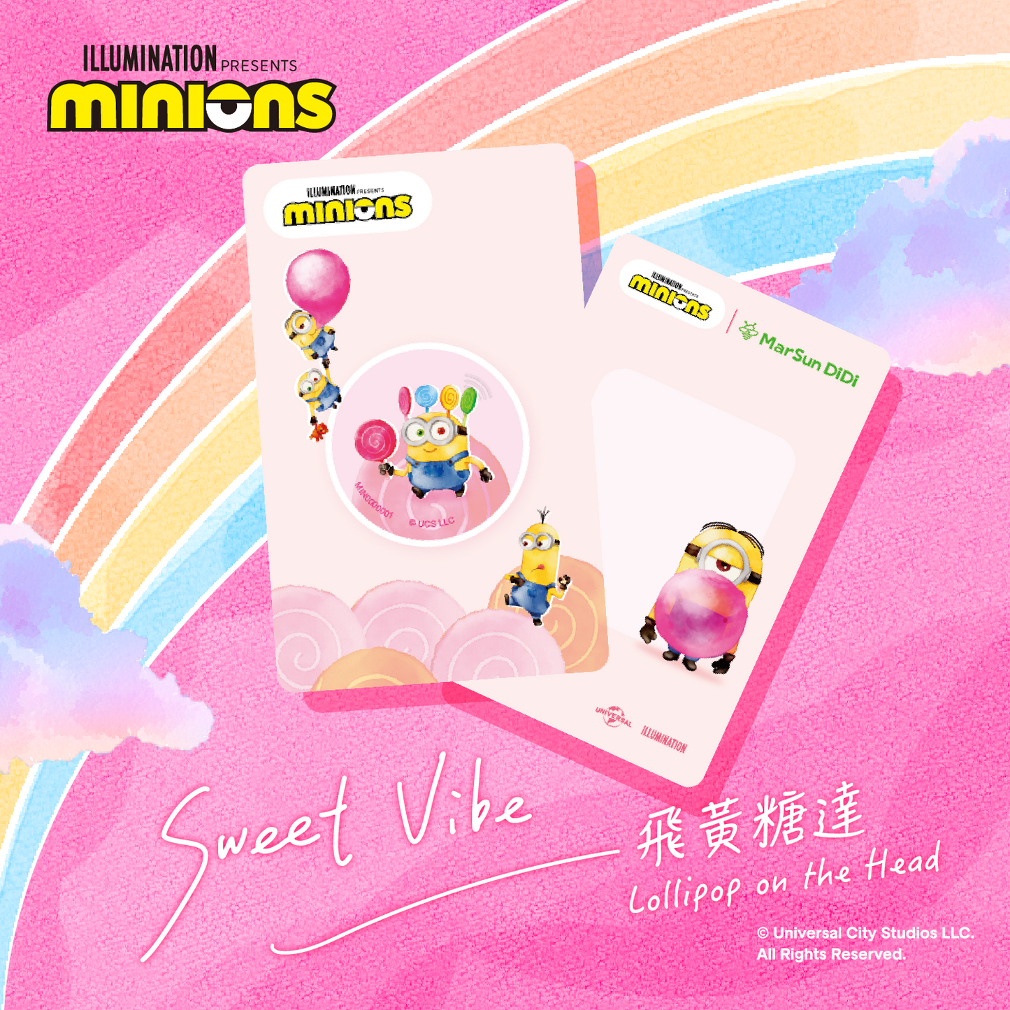 Minions Sweet Vibe Chip Tag - Lollipop on the Head